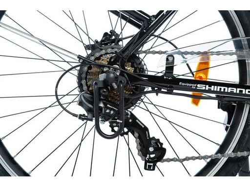 Bicicletta Elettrica  di Passeggio, E-26'' Moma Bikes, Alluminio, SHIMANO ALTUS 7V, Freni a Disco idraulico Bat. Ion Litio 36V 16Ah