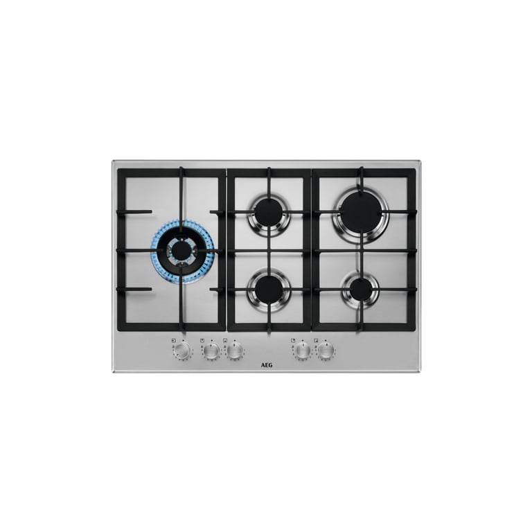 Plaque de cuisson à gaz AEG HGB75520SM Slim Line 5 brûleurs Allumage électrique instantané - vue 2