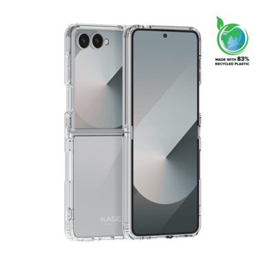 Coque hybride invisible fabriquée à 83 % de plastique recyclé pour Samsung Galaxy Z Flip7, transparente