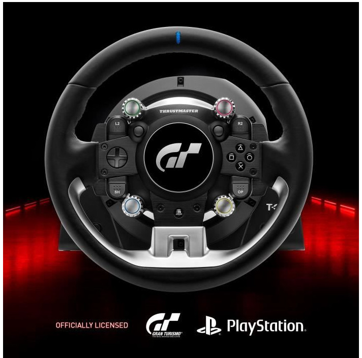 Thrustmaster T-GT II, volant sous licence officielle PlayStation 5 et Gran Turismo, avec un pédalier