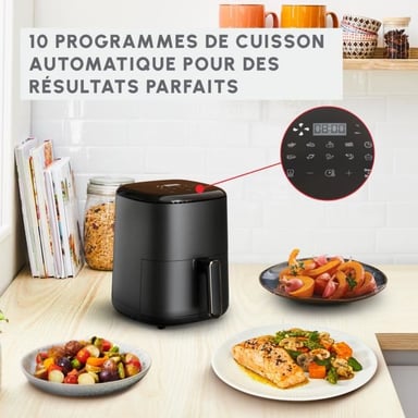 Moulinex Easy Fry Compact EZ145820 Air Fryer 3L 1300W Noir Écran tactile 10 programmes Minuteur Jusqu'à 4 personnes