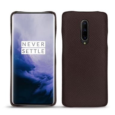 Coque cuir OnePlus 7 Pro -  - Marron envoûtant ( Pantone #4e3629 ) - Cuir saffiano