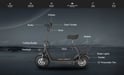 Trottinette électrique NANROBOT M5 500W 48V7,8Ah 12'' Coloris Noir
