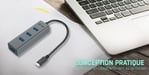 i-tec - HUB USB-C metálico de 4 puertos