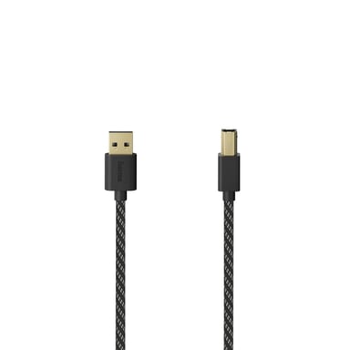 Hama 00201001 câble USB USB 2.0 1,5 m USB A USB B Noir, Argent