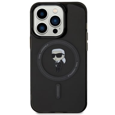 Custodia Karl Lagerfeld Ikonik MagSafe per iPhone 14 Pro, nera