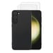 EVETANE Funda Galaxy S23 Plus silicona líquida Negra + 2 Cristales templados Protección de pantalla Antichocs