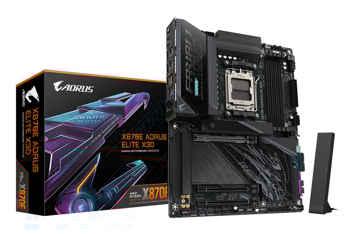 Gigabyte X870E AORUS ELITE X3D X870 AM5 ATX DDR5 - vue 4
