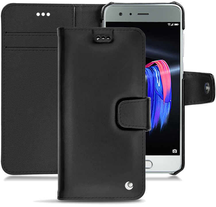 Housse cuir Huawei Honor 9 - Rabat horizontal portefeuilleNoir