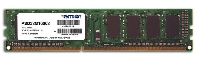 Patriot Memory Signature Line PSD38G16002 módulo de memoria 8 GB 1 x 8 GB DDR3