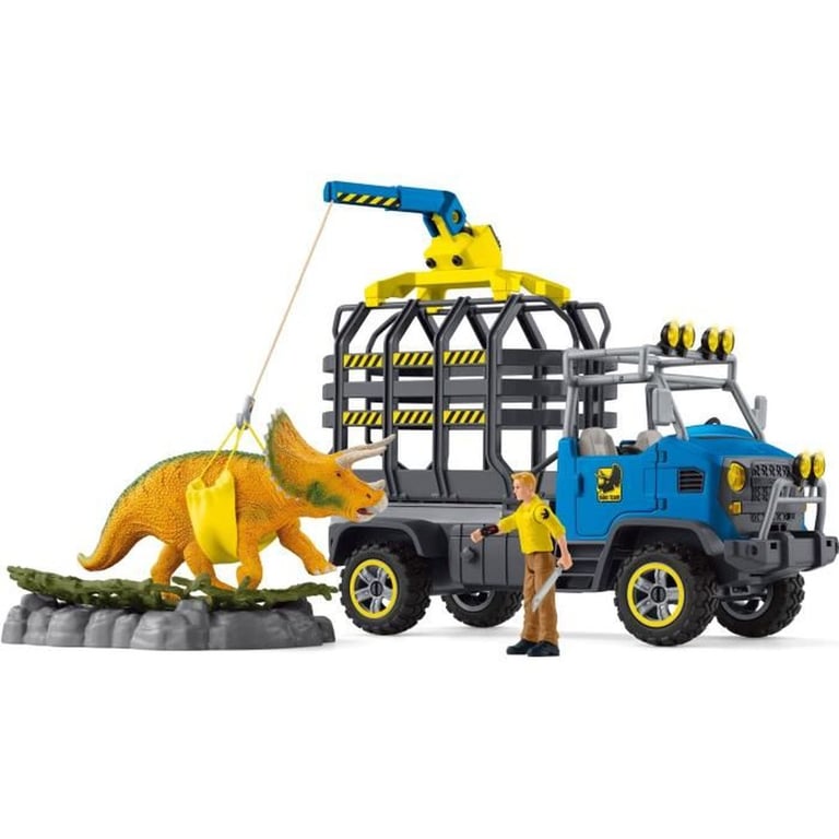 Mission de transport Dino coffret de 43 pièces avec figurine tricératops et camion de transport jouets dinosaures pour enfants - vue 1
