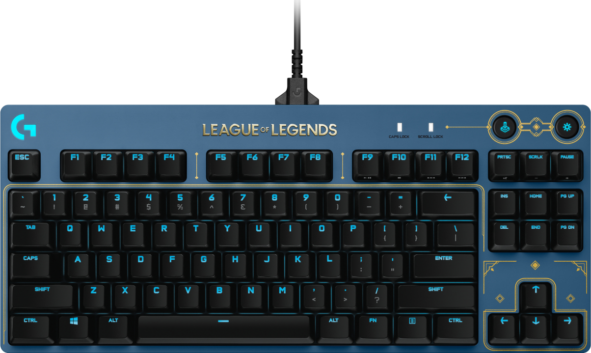 Logitech G G PRO Mechanical Keyboard League of Legends Edition clavier USB  AZERTY Français Noir, Bleu, Or - Logitech G
