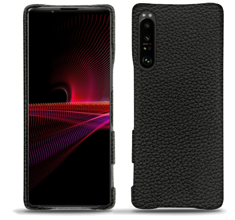 Coque cuir Sony Xperia 1 III - Coque arrière - Ebène ( Sleek P C12 - Black ) - NOREVE