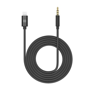 Celly USBLIGHT35MMBK cavo per telefono cellulare Nero 1 m 3,5mm Lightning