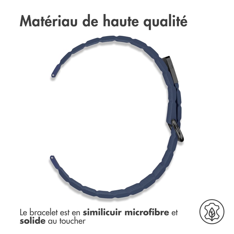imoshion Bracelet en cuir magnétique - Connexion universelle 20 mm - Bleu - Neuf