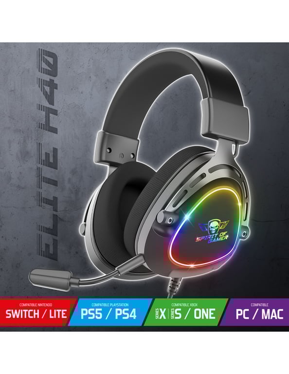 Casque circum aural filaire Spirit Of Gamer Elite H41 pour PC Mac PS4 PS5 Nintendo Switch Xbox One Xbox Series X et - vue 4