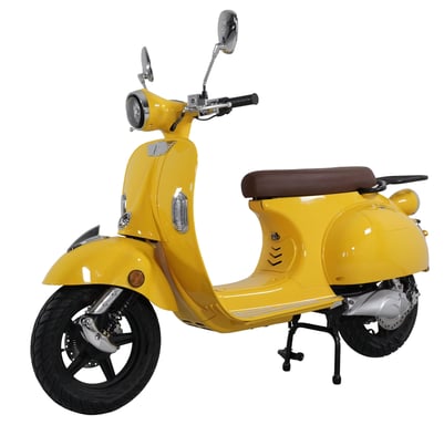 Retro90 - Scooter électrique 125cc - moteur 5000 W - batterie 72V 52Ah, jaune