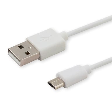 Savio CL-124 câble USB USB 2.0 2 m USB A Micro-USB B Blanc