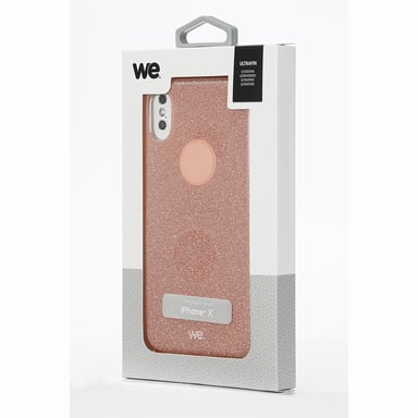We Carcasa protectora [IPHONE X / XS] - Carcasa protectora de purpurina rosa en TPU suave - efecto brillante y diseño de moda