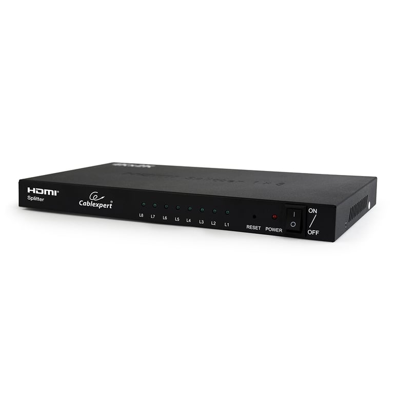 Gembird DSP 8PH4 03 HDMI Splitter 8x HDMI 1920x1080 Acier - vue 2