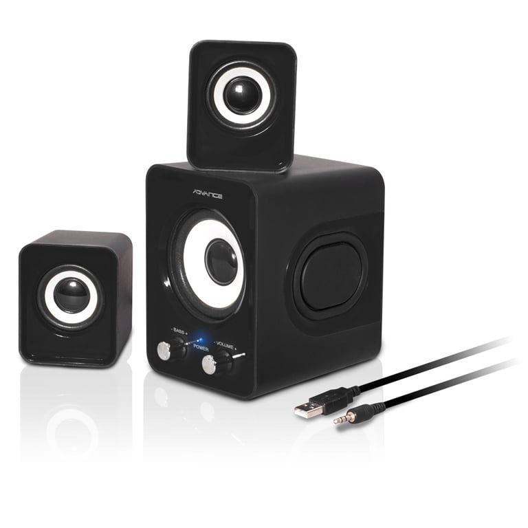 Pack Enceintes Advance SP-U803BK – 2.1, 6W RMS, USB, Contrôles Volume - vue 3