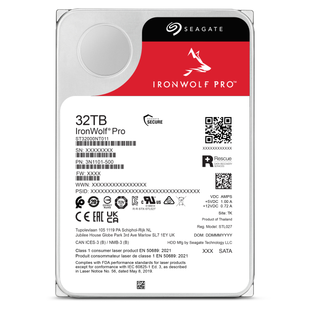 Seagate IronWolf Pro ST32000NT000 disque dur 32 To 7200 trmin 3.5 Série ATA III - vue 7