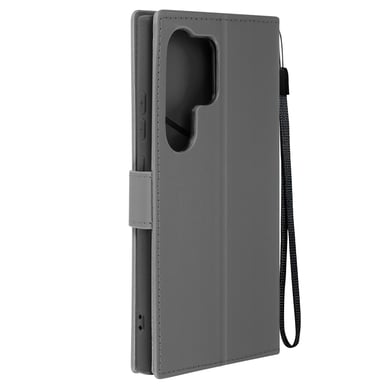 Étui Loutre pour Samsung S24 Ultra Portefeuille Support Vidéo Dragonne Gris foncé