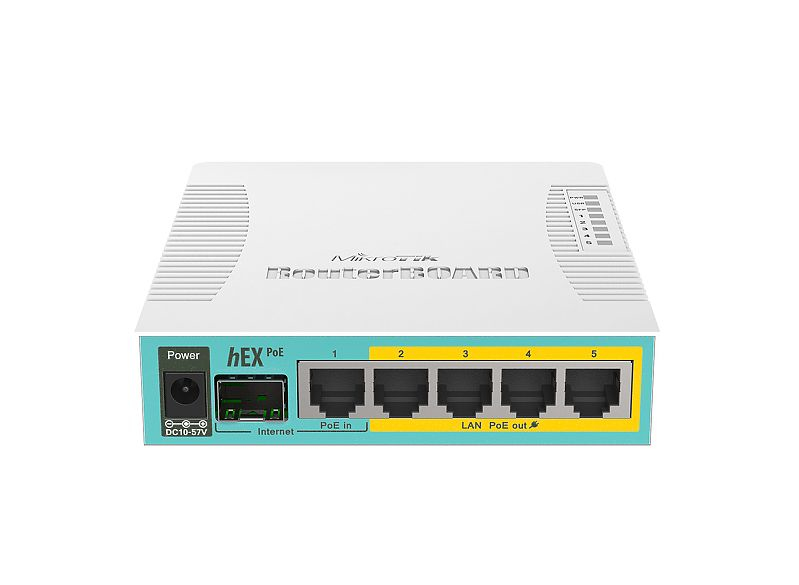 MikroTik RB960PGS hEX PoE Router 5xGB 1xSFP L4 - vue 3