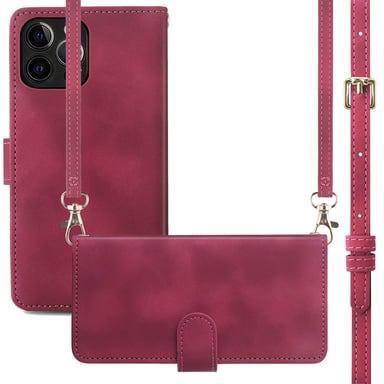 imoshion Etui de télephone portefeuille avec cordon pour Apple iPhone 12 (Pro) - Rouge