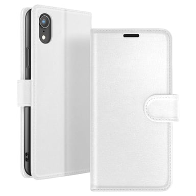 Zanaé Funda tipo cartera para iPhone XR con función de soporte y lengüeta magnética Blanco