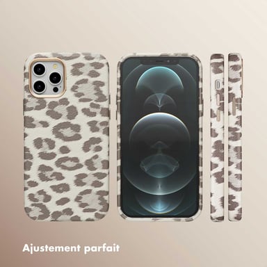 Selencia Coque Sabi imprimé panthère avec MagSafe pour Apple iPhone 12 (Pro) - Soft Ivory
