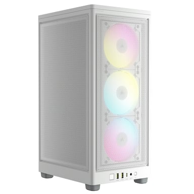Caja para PC - CORSAIR - iCUE 2000D RGB Airflow - Mini ITX - 3 ventiladores AF120 RGB SLIM incluidos - Blanco - (CC-9011247-WW)
