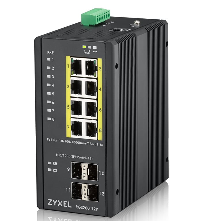 Zyxel RGS200 12P Géré L2 Gigabit Ethernet 101001000 Connexion Ethernet supportant 'alimentation via ce port PoE Neuf