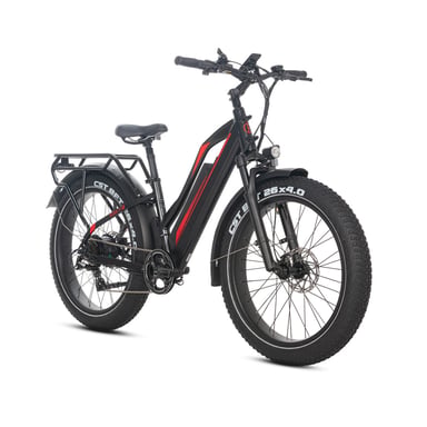 Bicicleta eléctrica para adultos JOBOBIKE ROBIN PRO ST-F33 con batería de 48V y 17.5Ah - negra