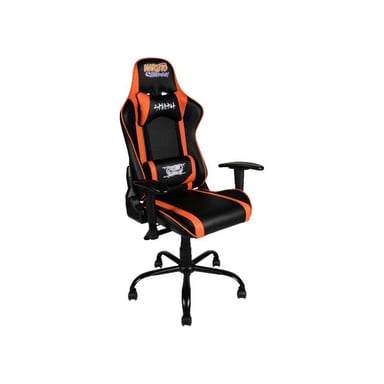 Chaise gaming KONIX Naruto Premium Racing avec coussins lombaire et cervical 160° Noir/Orange
