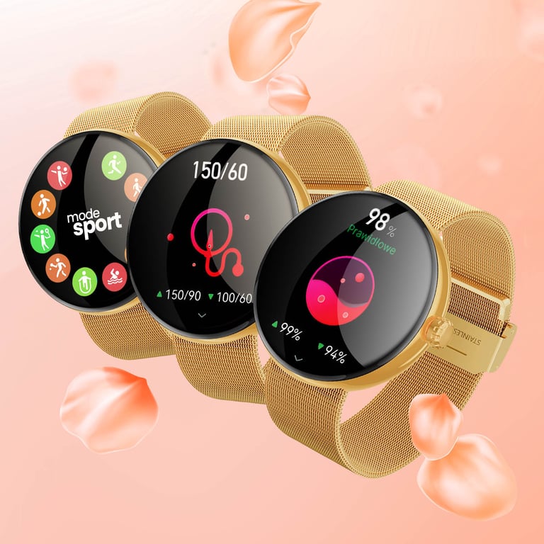 Forever Montre Connectée Femme Élégante Suivi Santé Appel Bluetooth Dorée - Neuf Or - vue 3