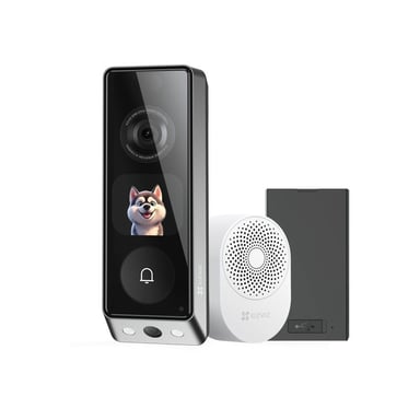 Timbre de vídeo inteligente EZVIZ EP8 Ultra kit timbre de vídeo 160° Negro y plata 2 MP con timbre