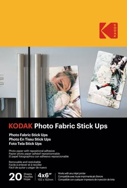KODAK - 20 Hojas de Papel Fotográfico Adhesivo, A6 (10x15cm), Impresión Inkjet - 9891059