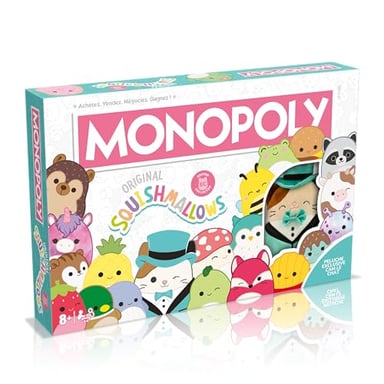Monopoly Squishmallows - Gioco da tavolo - MOVIMENTI VINCENTI - Monopoly con i peluche Squishmallows.