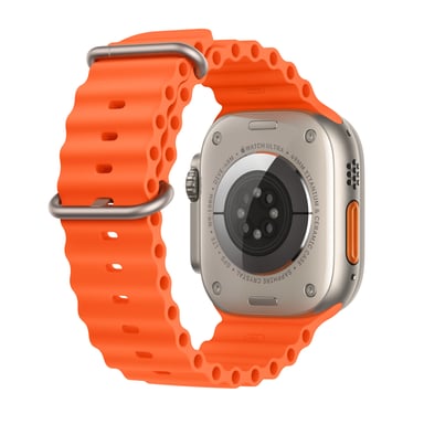 Watch Ultra 2 (GPS + 4G) Boîtier en Titane Naturel de 49mm avec Bracelet Ocean, Orange