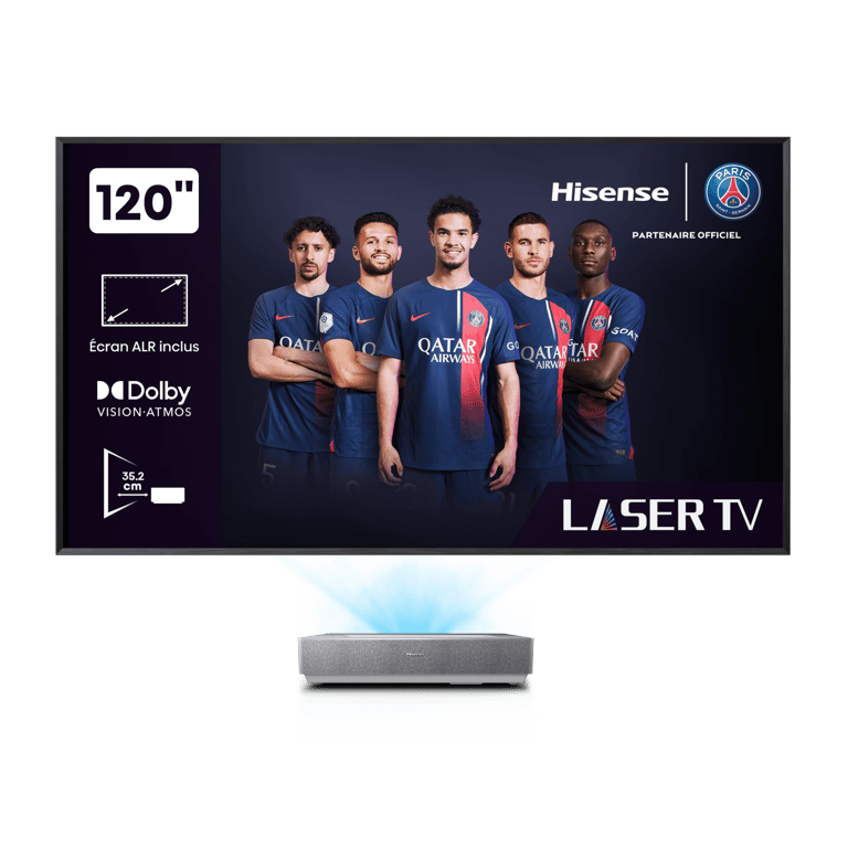 Pack Vidéoprojecteur Hisense Laser TV 120L5HA et + console ultra courte focale + écran ALR Fresnel 120
