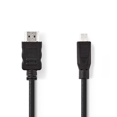 Nedis CVGB34700BK20 câble HDMI 2 m HDMI Type A (Standard) HDMI Type D (Micro) Noir - Neuf