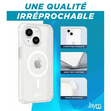 JAYM - Coque Renforcée compatible Magsafe pour Apple iPhone 16 Pro Max - Souple et résistante - Certifiée 2 Mètres de chute - Transparente