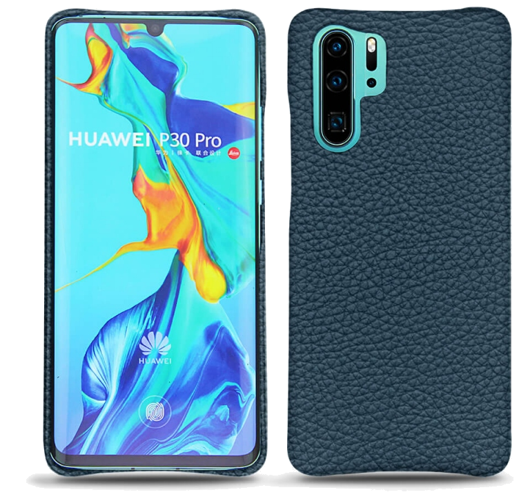 Coque cuir Huawei P30 Pro - Coque arrièreBleu