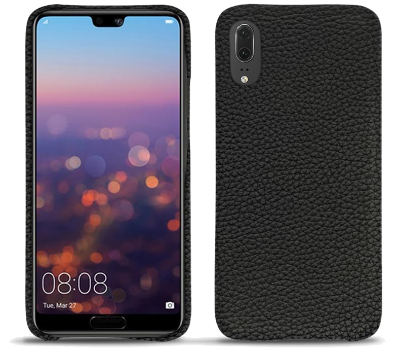 Coque cuir Huawei P20 - Coque arrièreNoir