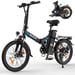 Vélo électrique pliable VARUN C20-1 pour adulte avec moteur 250 W et batterie amovible 48 V 13 Ah
