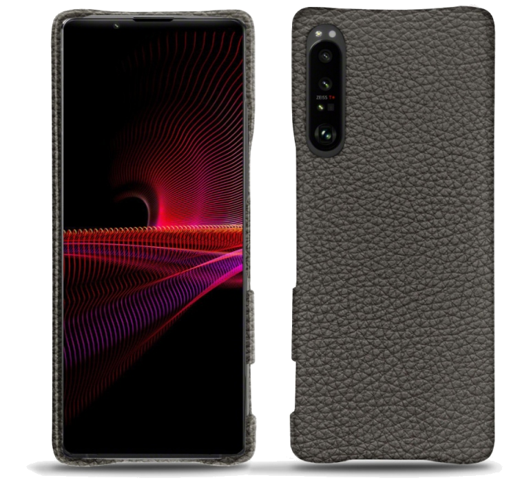 Coque cuir Sony Xperia 1 III - Coque arrière - Anthracite ( Pantone 424C ) - NOREVE
