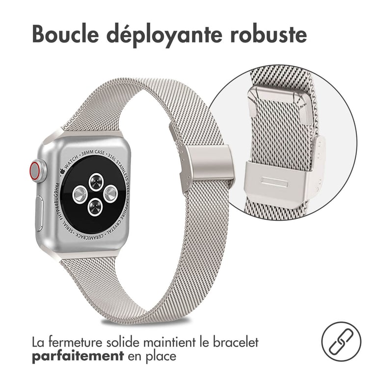 imoshion Bracelet pliant Milanese pour Apple Watch Series 1 á 9 / SE 384041 mm | Series 10 42 mm Neuf - vue 2
