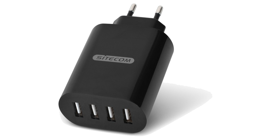 Chargeur secteur 4 x USB-A 28W/5,6A Noir CH-011