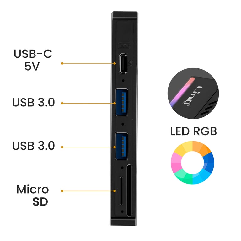 Hub USB avec Lecteur Disque Dur SSD + 2 USB + Lecteur carte TF / SD Neuf - vue 3